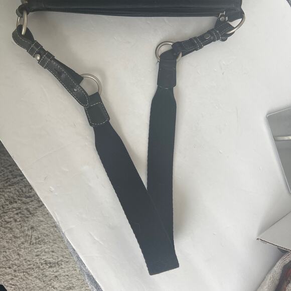 Fossil Women's Canvas and Leather Black Lots of Pockets Shoulder Bag - Picture 13 of 13